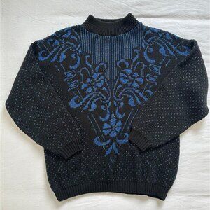 Women's Black and Blue Jumper